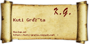 Kuti Gréta névjegykártya